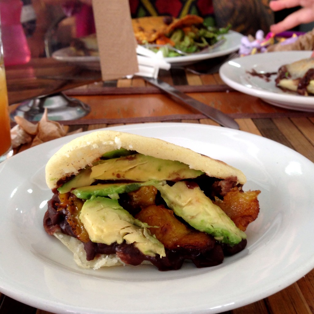 vegan arepa at kaxapa factory playa del carmen