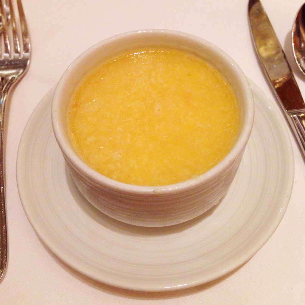 vegan chilled mango soup on royal caribbean cruise