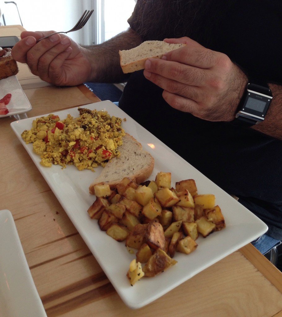 vegan gluten free tofu scramble and potatoes