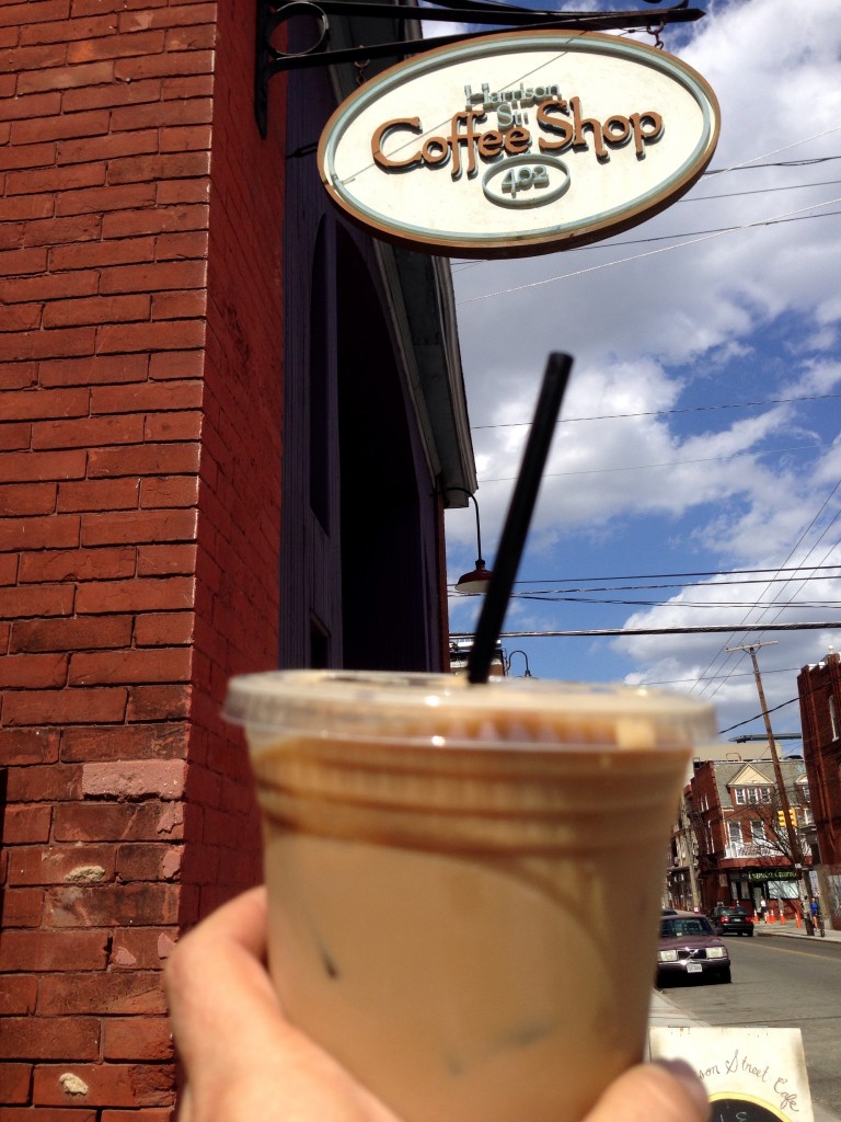 eating vegan on the road harrison street coffee shop iced latte