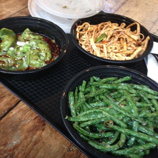 gu's vegan dumplings stringbeans and ma la tofu skin