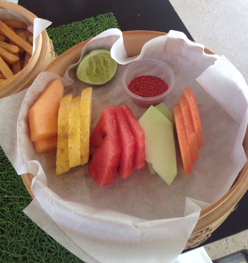 fresh fruit with lime and chili powder