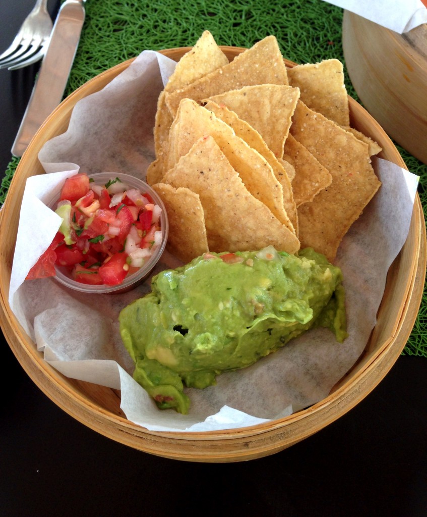 vegan chips and guacamole